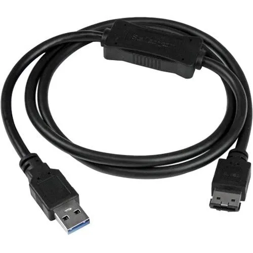 StarTech.com USB 3.0 to eSATA HDD / SSD / ODD Adapter Cable - 3ft eSATA Hard Drive to USB 3.0 Adapter Cable - SATA 6 Gbps - 1 Pack - 1 x 9-pin USB 3.0 Type A - Male - 1 x 7-pin eSATA - Female