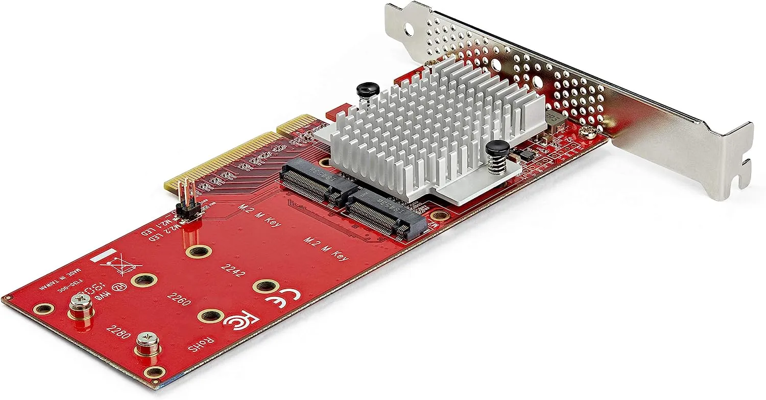 StarTech.com x8 PCI Express to Dual M.2 PCIe SSD Adapter Card