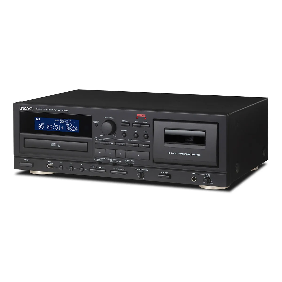 TEAC AD-850-SE Cassette Deck and CD Player with Microphone Input and Digital Recording Capability