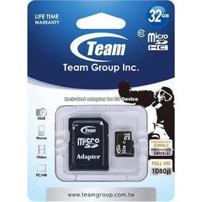 Team Group Memory Card Micro Sdhc 32Gb Class 10