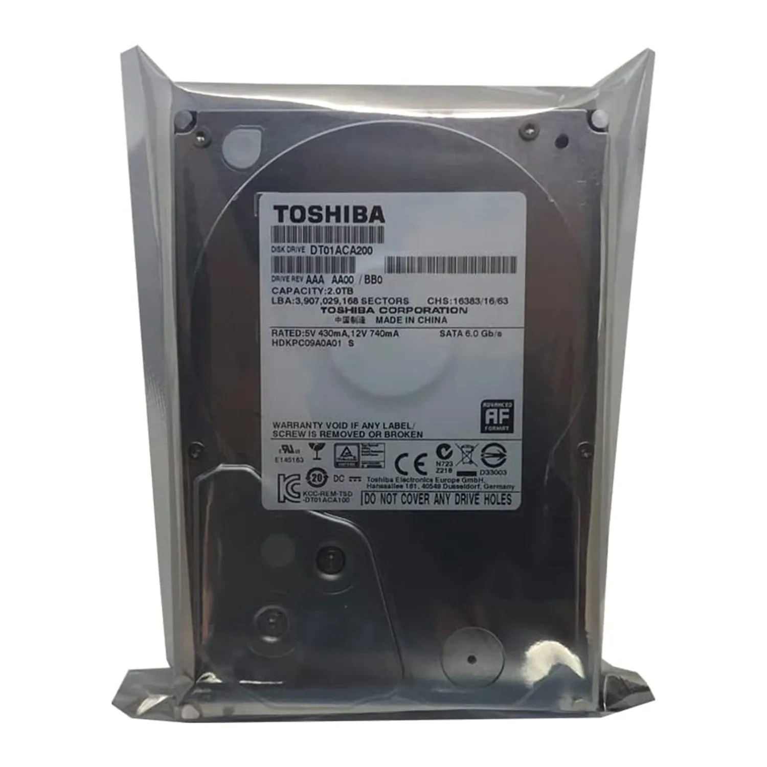 Toshiba DT01ACA200 2TB SATA 6Gb/s 7200rpm 3.5 Inch Internal Hard Drive HDKPC09A0A01