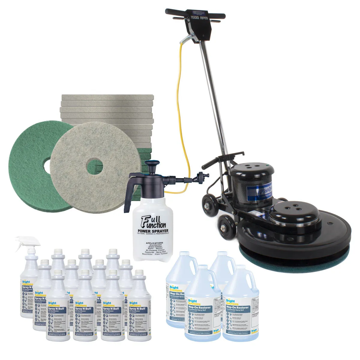 Trusted Clean 20" Commercial Floor Burnishing Package w/ Pads & Chemicals