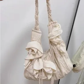 UAKISS  - Luxury Design Patchwork Pleated Women's Handbags High-capacity Sweet Y2k Fairy Shoulder Bags Fashion Vintage Casual Underarm Bag