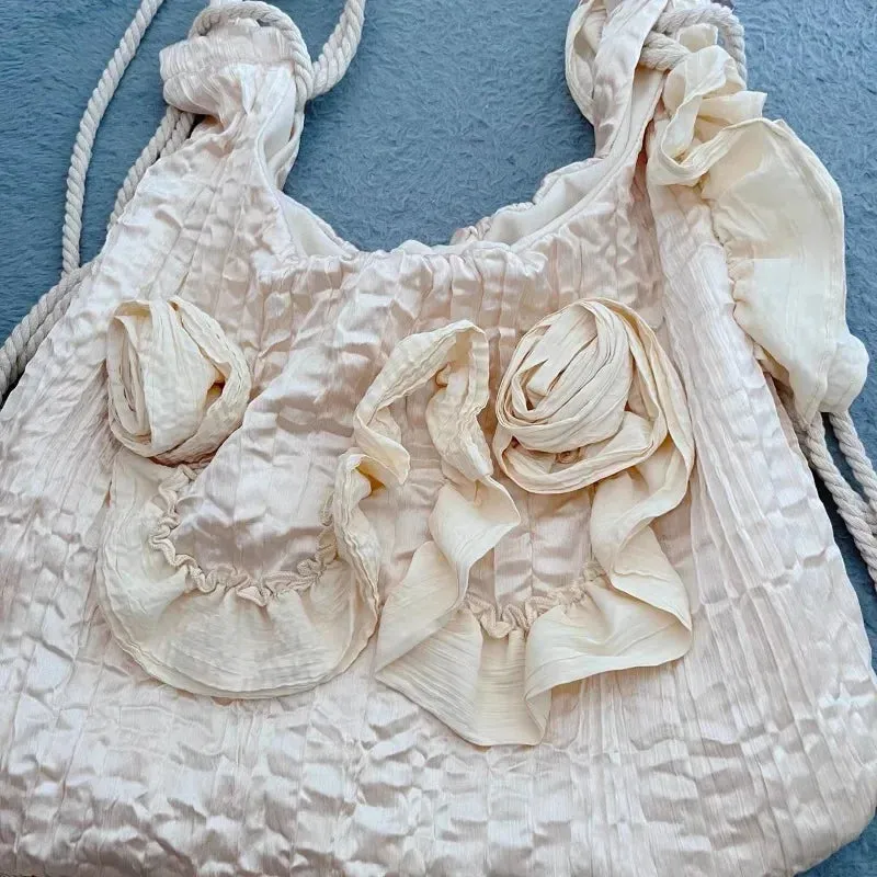 UAKISS  - Luxury Design Patchwork Pleated Women's Handbags High-capacity Sweet Y2k Fairy Shoulder Bags Fashion Vintage Casual Underarm Bag