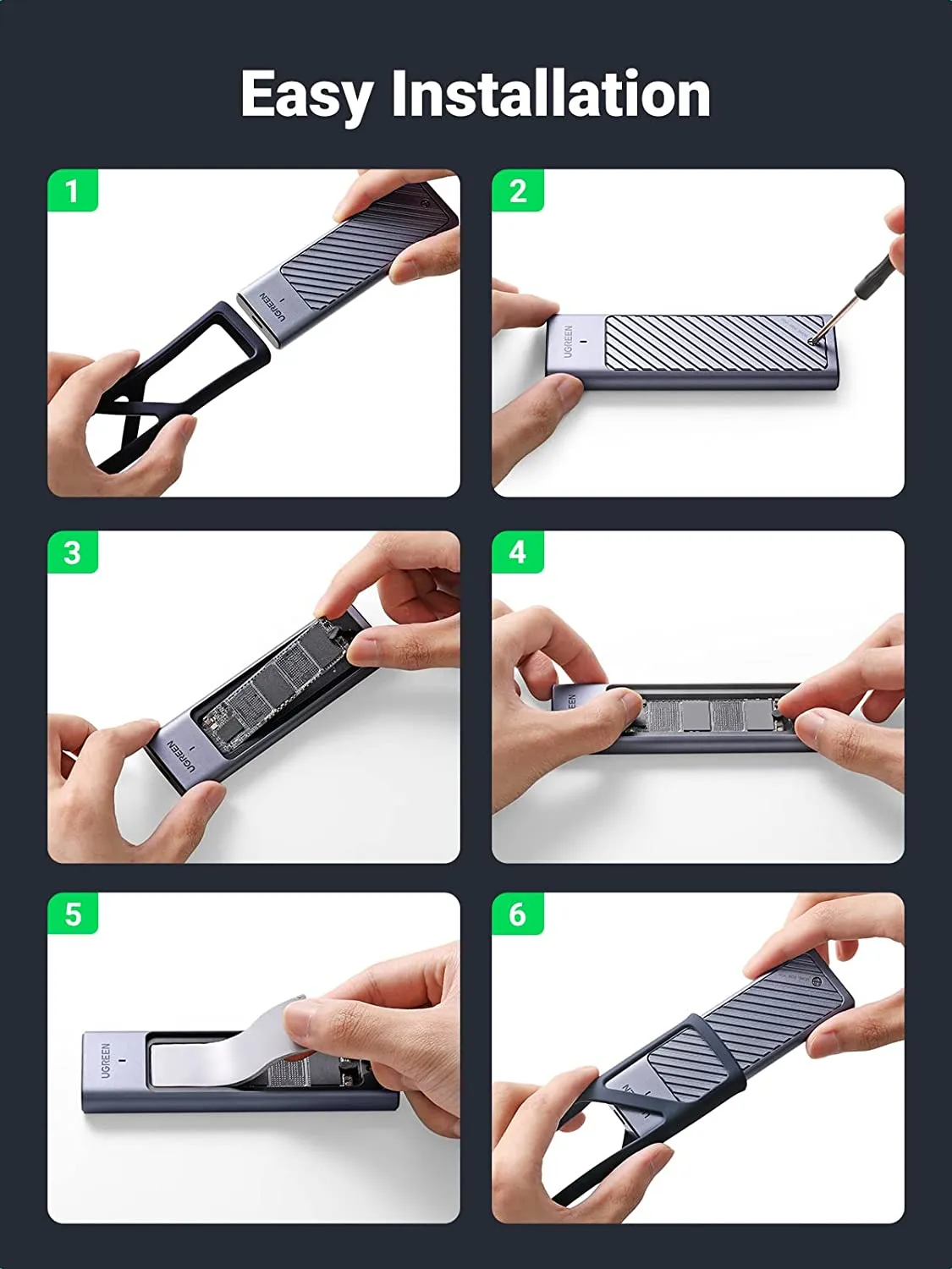 UGREEN M.2 NVMe SATA SSD Enclosure Adapter