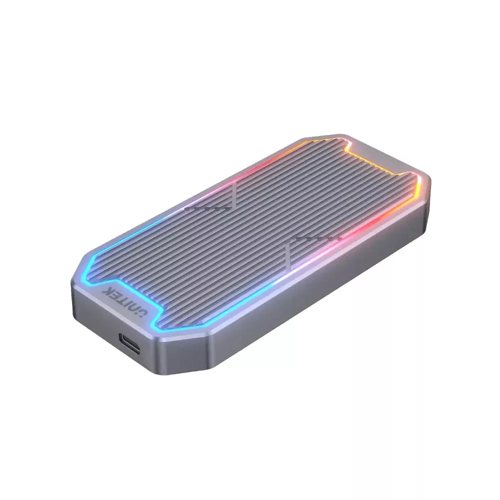Unitek S1210B USB3.2 Gen2 Type-C to M.2 NVMe/SATA SSD Aluminum RGB Enclosure