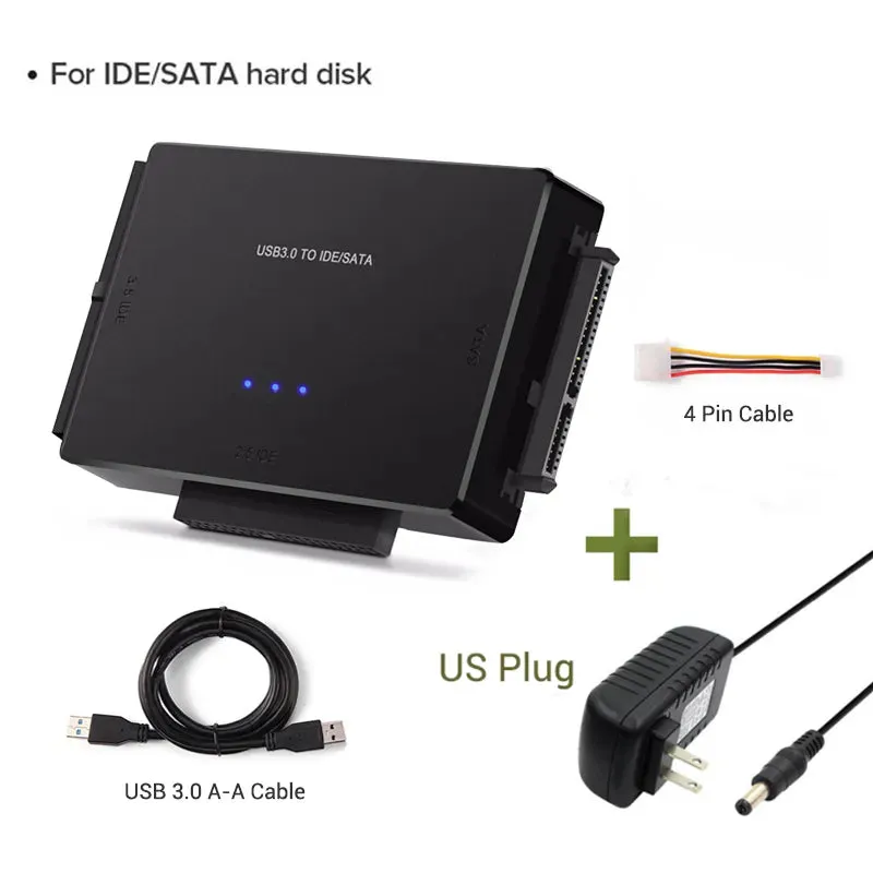 USB 3.0 to SATA IDE HDD/SSD Hard Disk 3 in 1 Ultra Recovery Converter