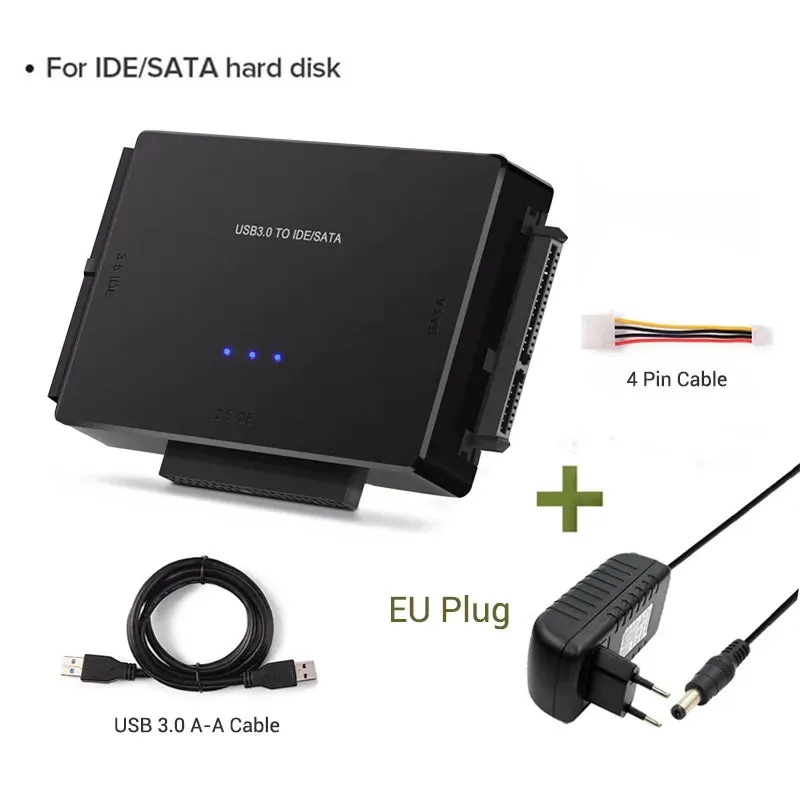 USB 3.0 to SATA IDE HDD/SSD Hard Disk 3 in 1 Ultra Recovery Converter