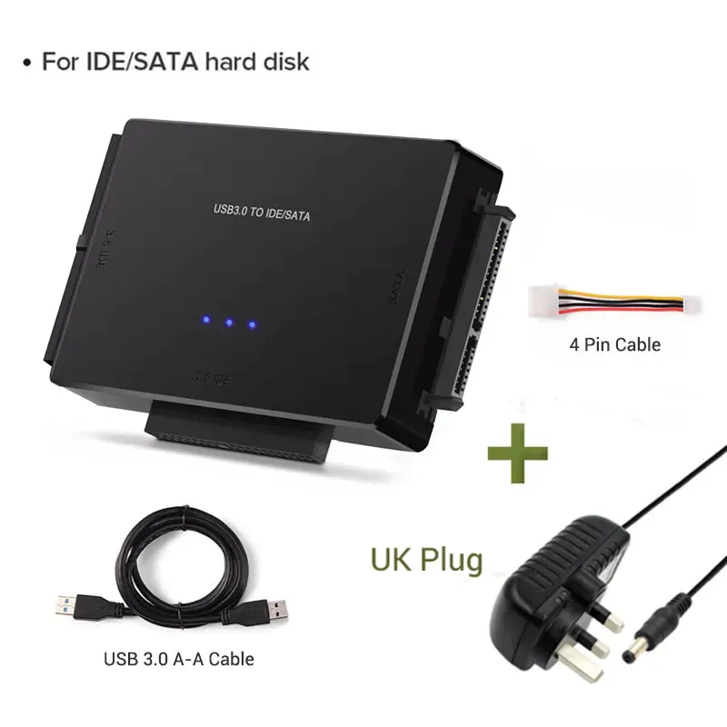 USB 3.0 to SATA IDE HDD/SSD Hard Disk 3 in 1 Ultra Recovery Converter