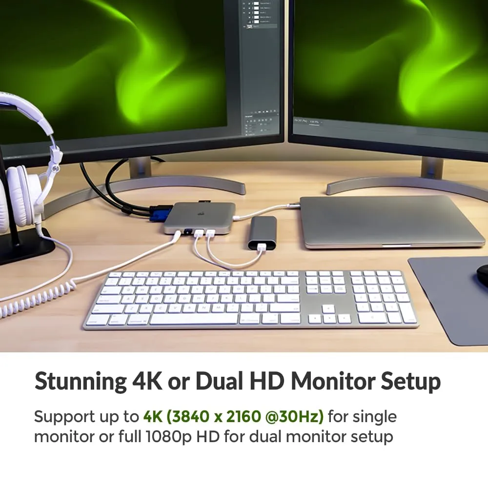 USB-C Docking Station with PD Pass-Thru
