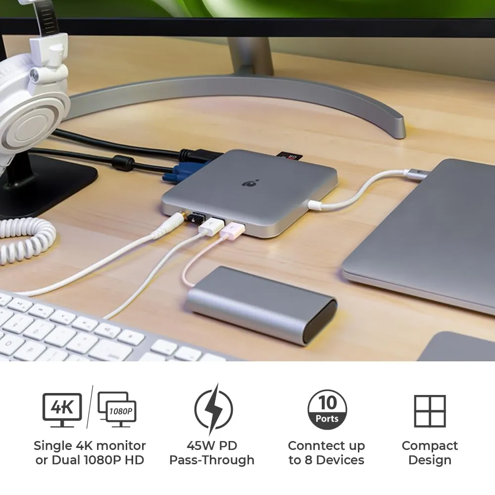 USB-C Docking Station with PD Pass-Thru