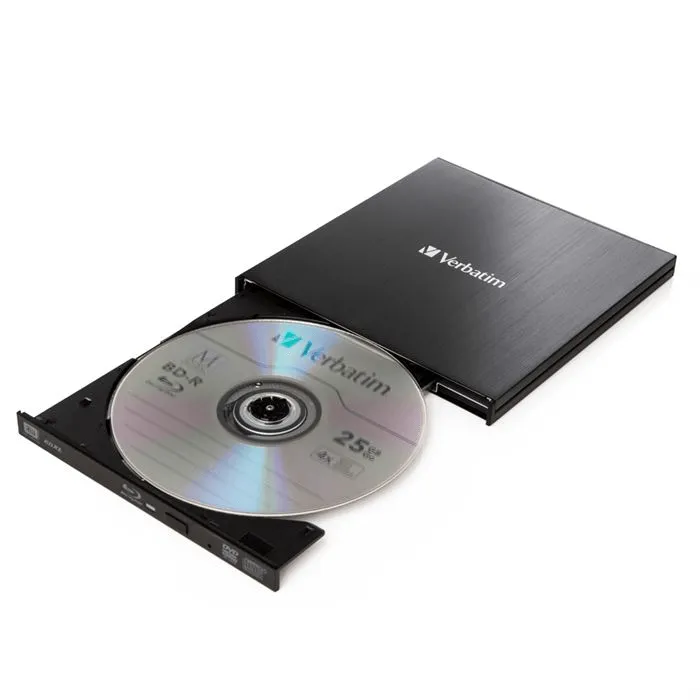 Verbatim External Slimline Blu-Ray DVD Drive Writer Windows Mac