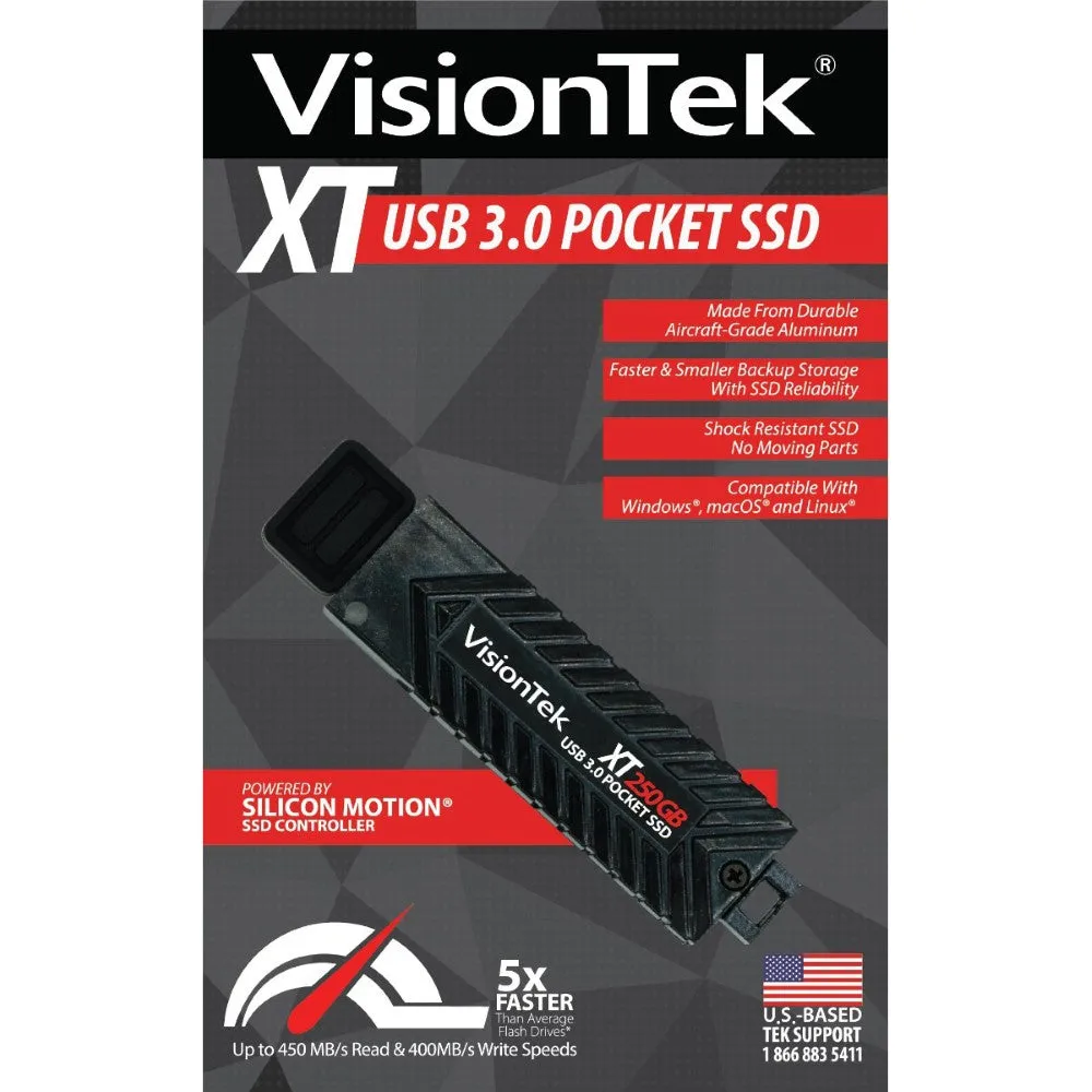VisionTek 250GB XT USB 3.0 Pocket SSD