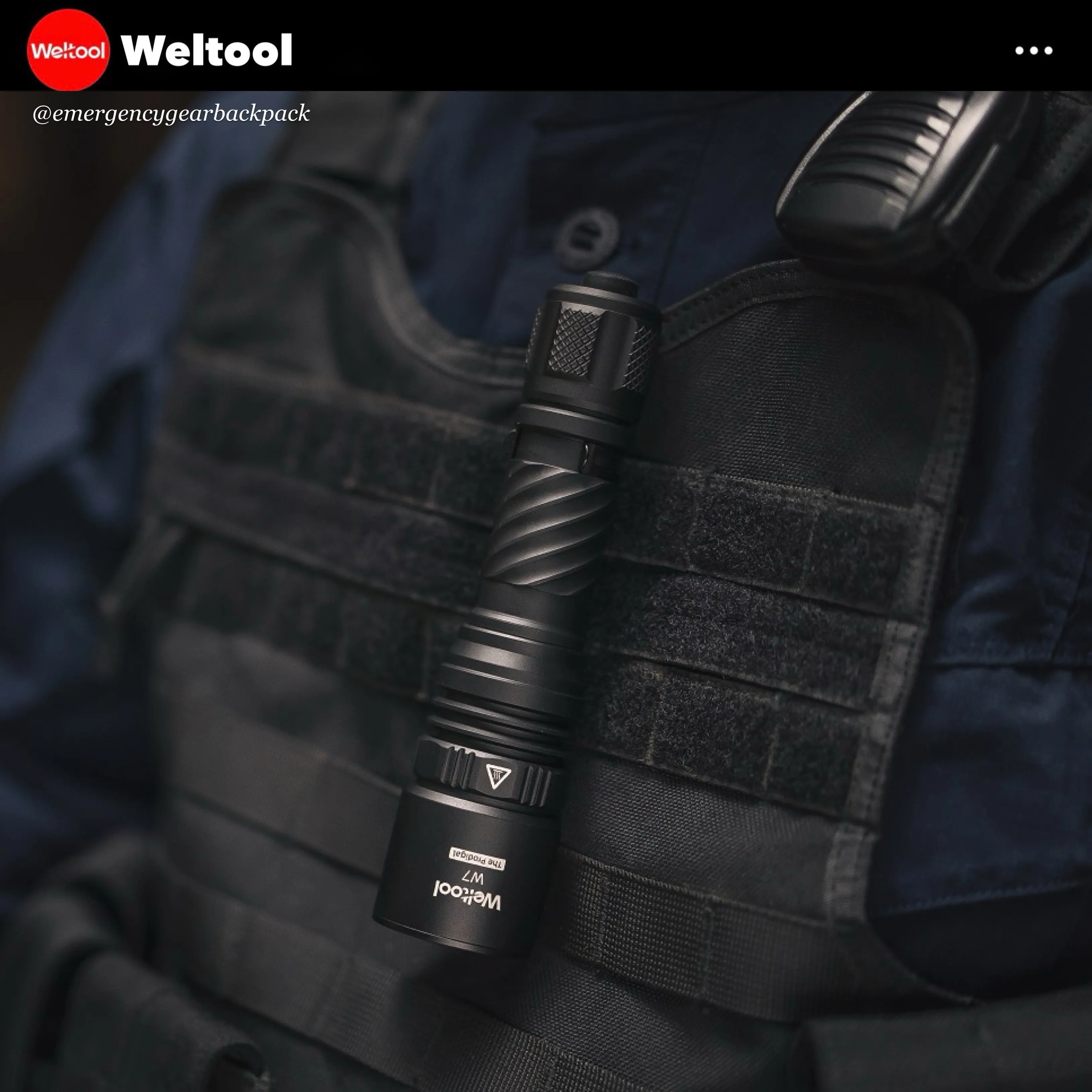 Weltool W7 Tactical LEP Flashlight with Spill