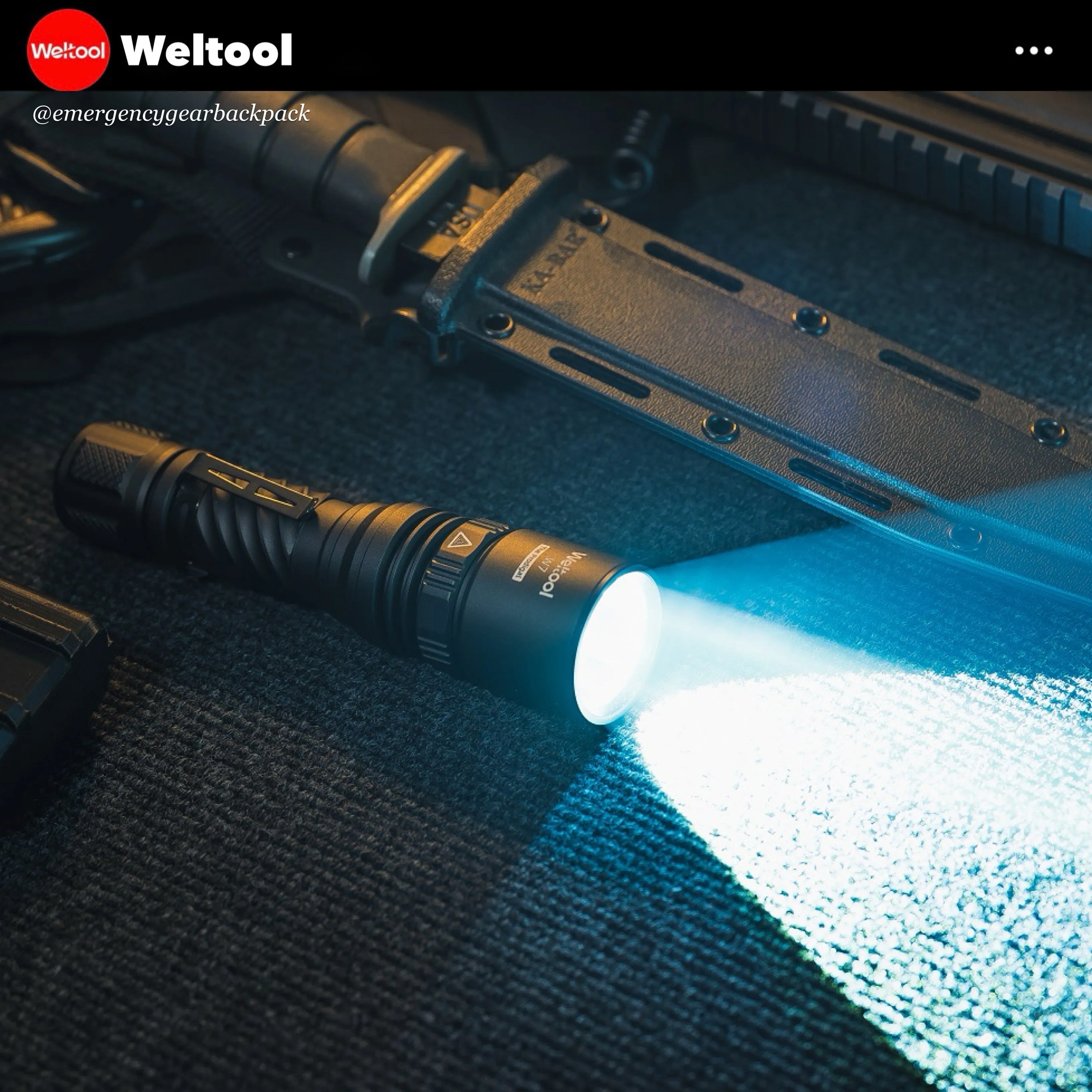 Weltool W7 Tactical LEP Flashlight with Spill
