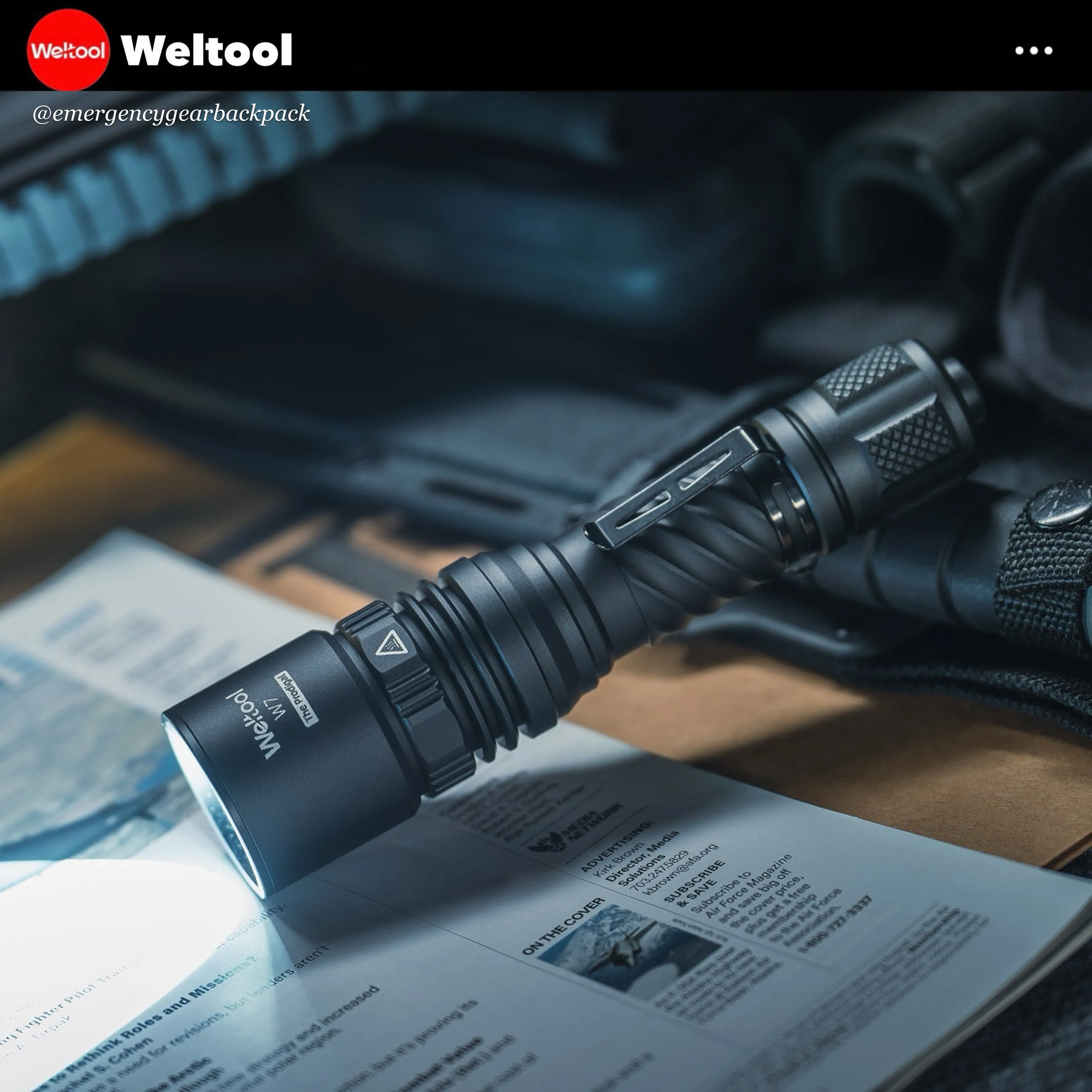 Weltool W7 Tactical LEP Flashlight with Spill
