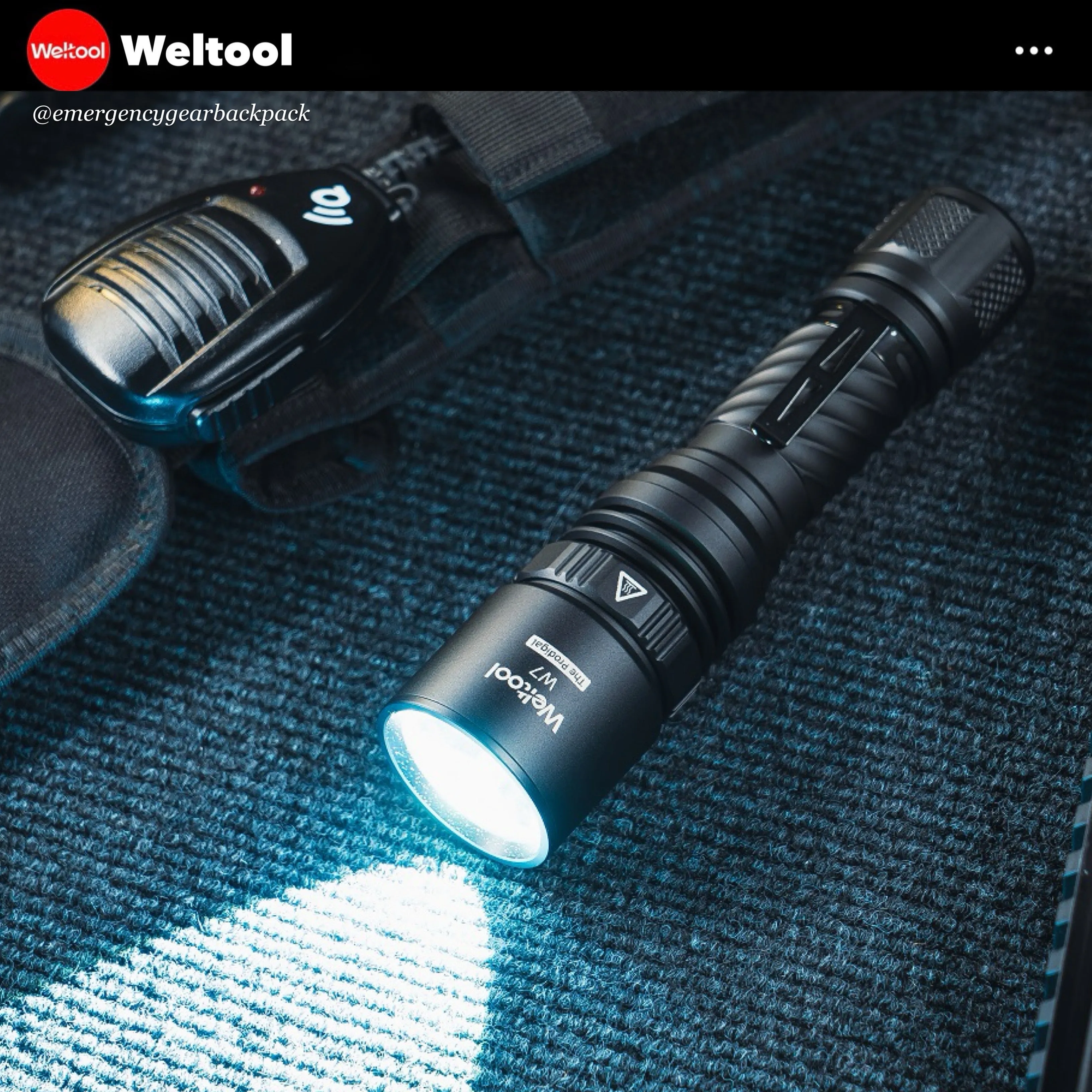 Weltool W7 Tactical LEP Flashlight with Spill