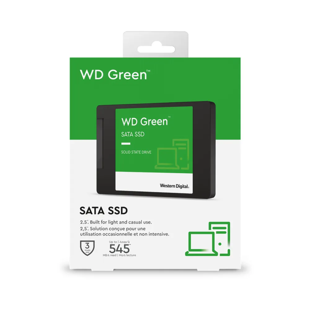 Western Digital WD Green 2.5" 240GB 480GB 1TB SATA III SSD Solid State Drive Storage with 545MB/s Max Sequential Read Performance for PC Computer and Laptop WDS240G3G0A WDS480G3G0A WDS100T3G0A