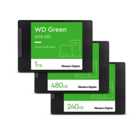 Western Digital WD Green 2.5" 240GB 480GB 1TB SATA III SSD Solid State Drive Storage with 545MB/s Max Sequential Read Performance for PC Computer and Laptop WDS240G3G0A WDS480G3G0A WDS100T3G0A