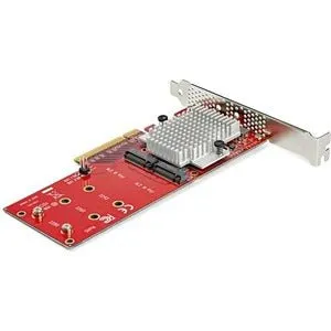 x8 Dual M.2 PCIe SSD Adapter - PCIe 3.0 - PCI Express M.2 SSD Adapter Card - For PCIe NVMe and PCIe AHCI M.2 SSDs (PEX8M2E2)