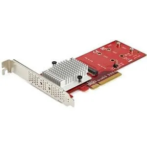 x8 Dual M.2 PCIe SSD Adapter - PCIe 3.0 - PCI Express M.2 SSD Adapter Card - For PCIe NVMe and PCIe AHCI M.2 SSDs (PEX8M2E2)