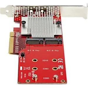 x8 Dual M.2 PCIe SSD Adapter - PCIe 3.0 - PCI Express M.2 SSD Adapter Card - For PCIe NVMe and PCIe AHCI M.2 SSDs (PEX8M2E2)