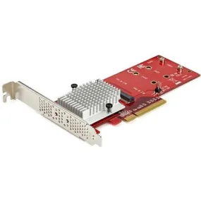 x8 Dual M.2 PCIe SSD Adapter - PCIe 3.0 - PCI Express M.2 SSD Adapter Card - For PCIe NVMe and PCIe AHCI M.2 SSDs (PEX8M2E2)